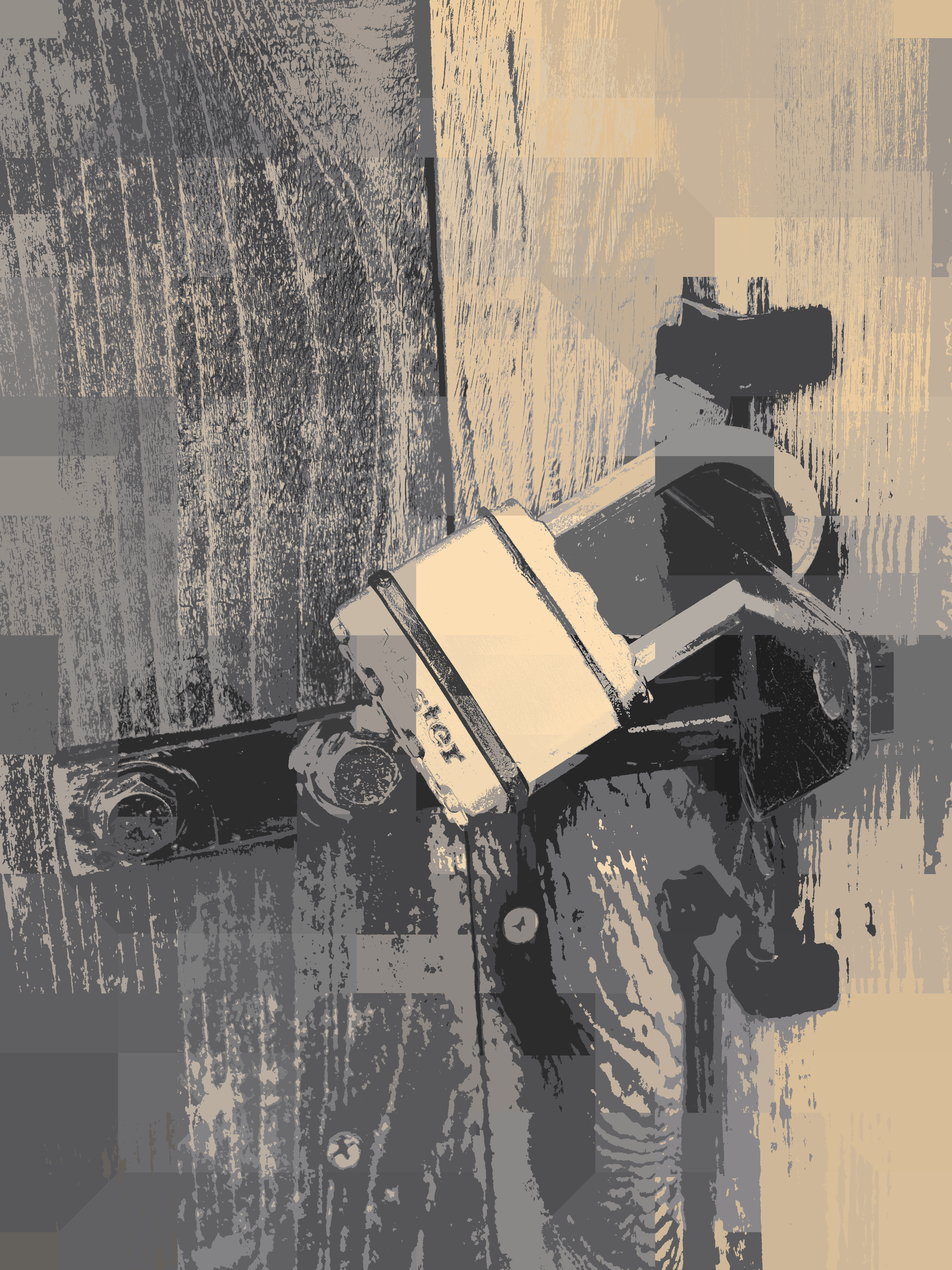 A lock that represents security, for a fence that might easily be knocked down.